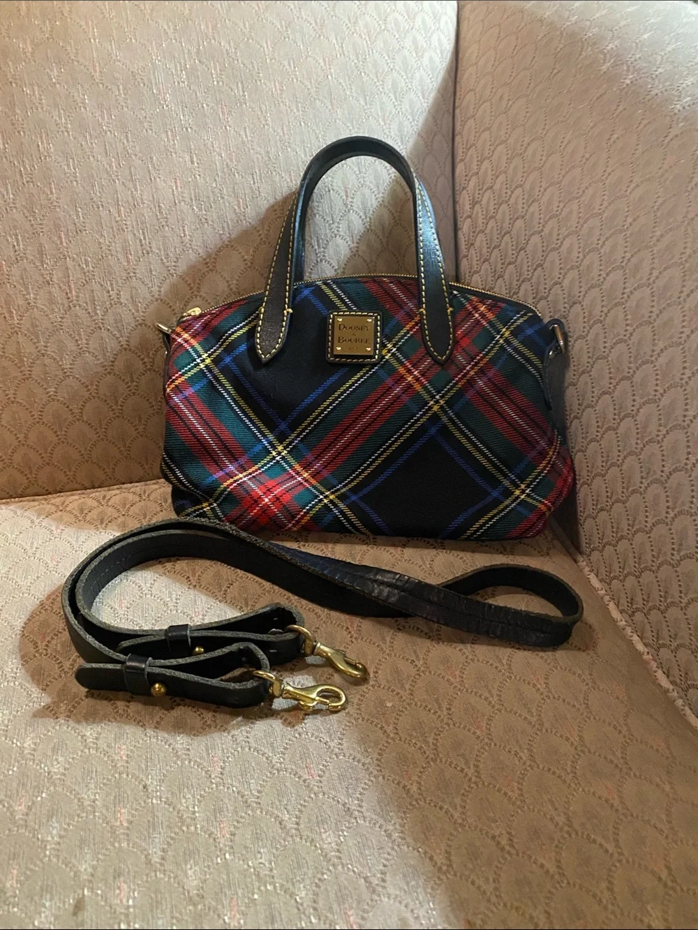 Dooney & Bourke Red Plaid Mini Tote and Wristlet Set